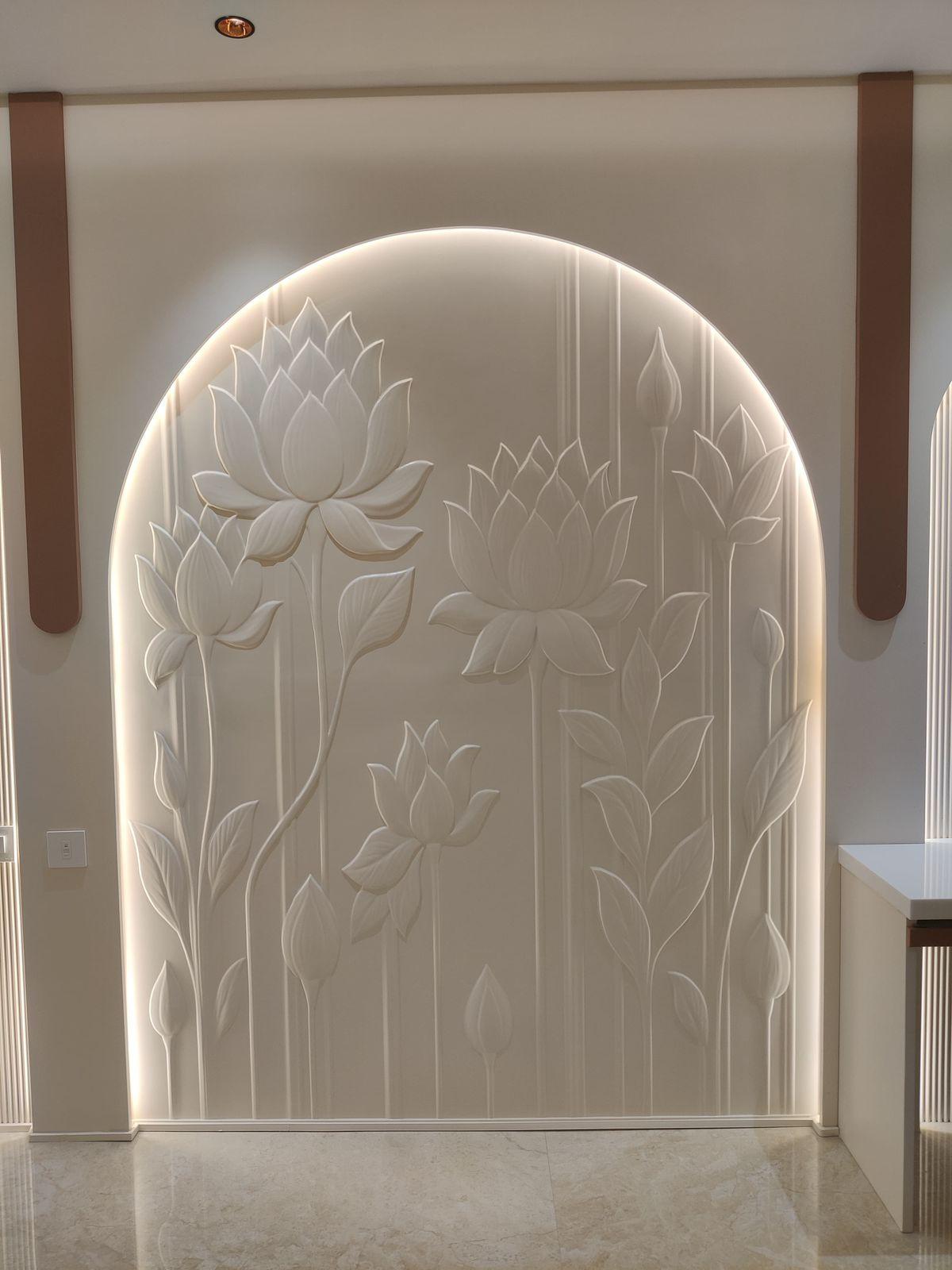 Arched wall niche with lighting for premium interior design