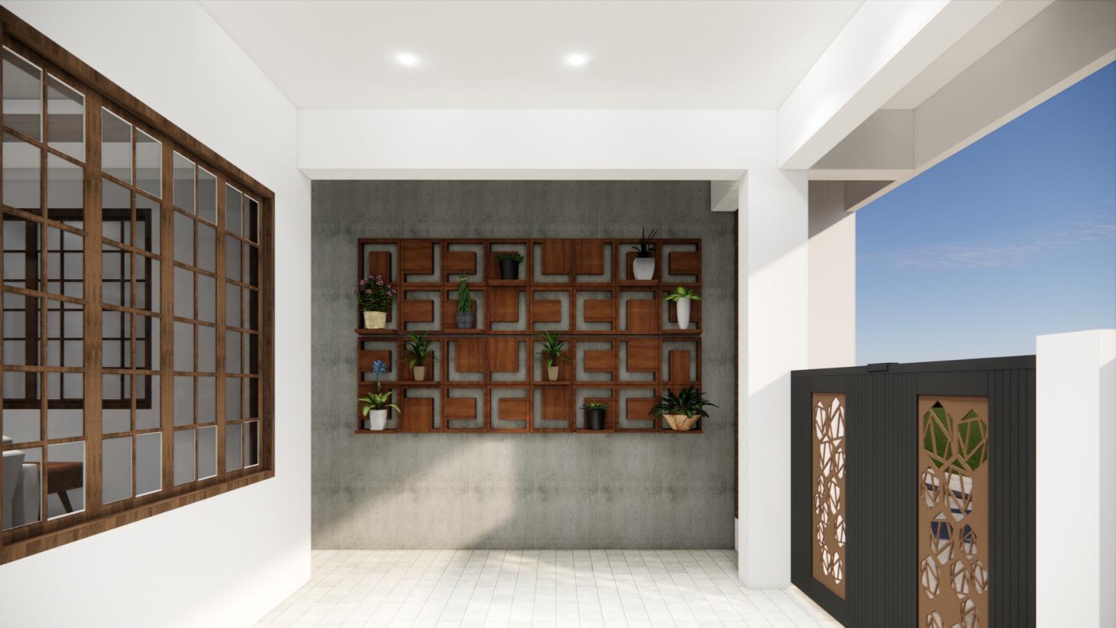 Blue accent home interior space planning by Naga Design Studio
