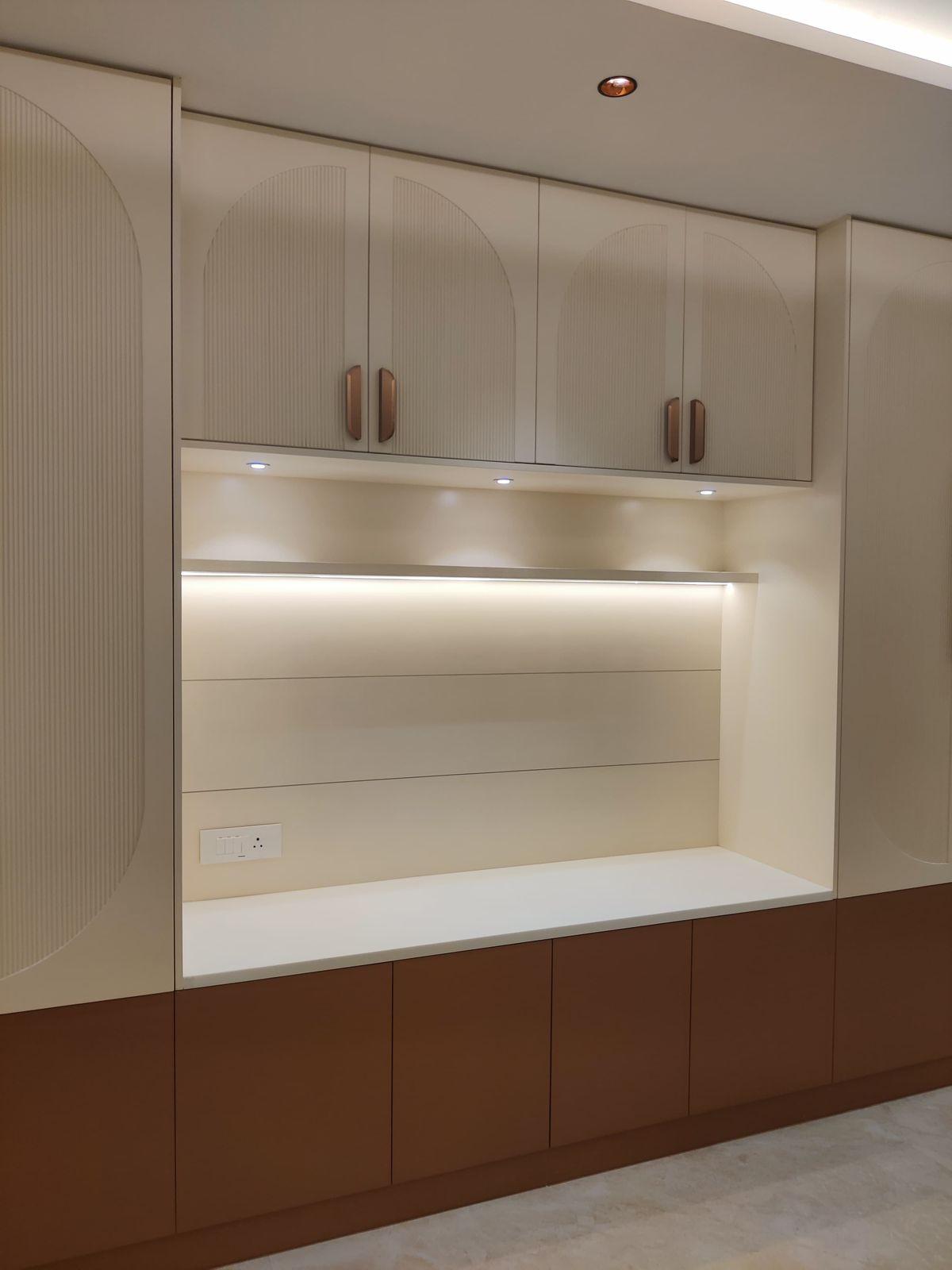 Illuminated storage cabinet design for modern interiors