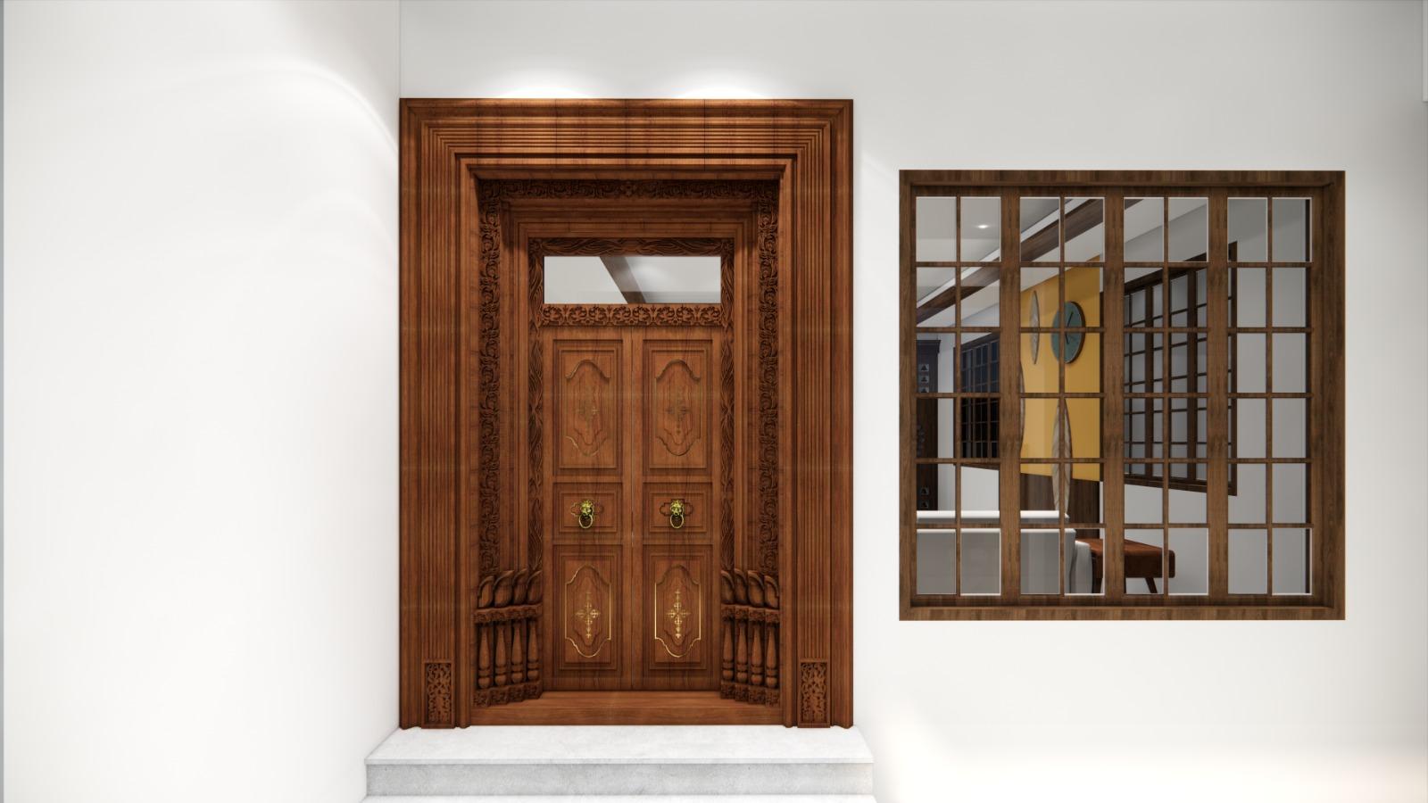 Premium wooden door and window detail for premium home interiors