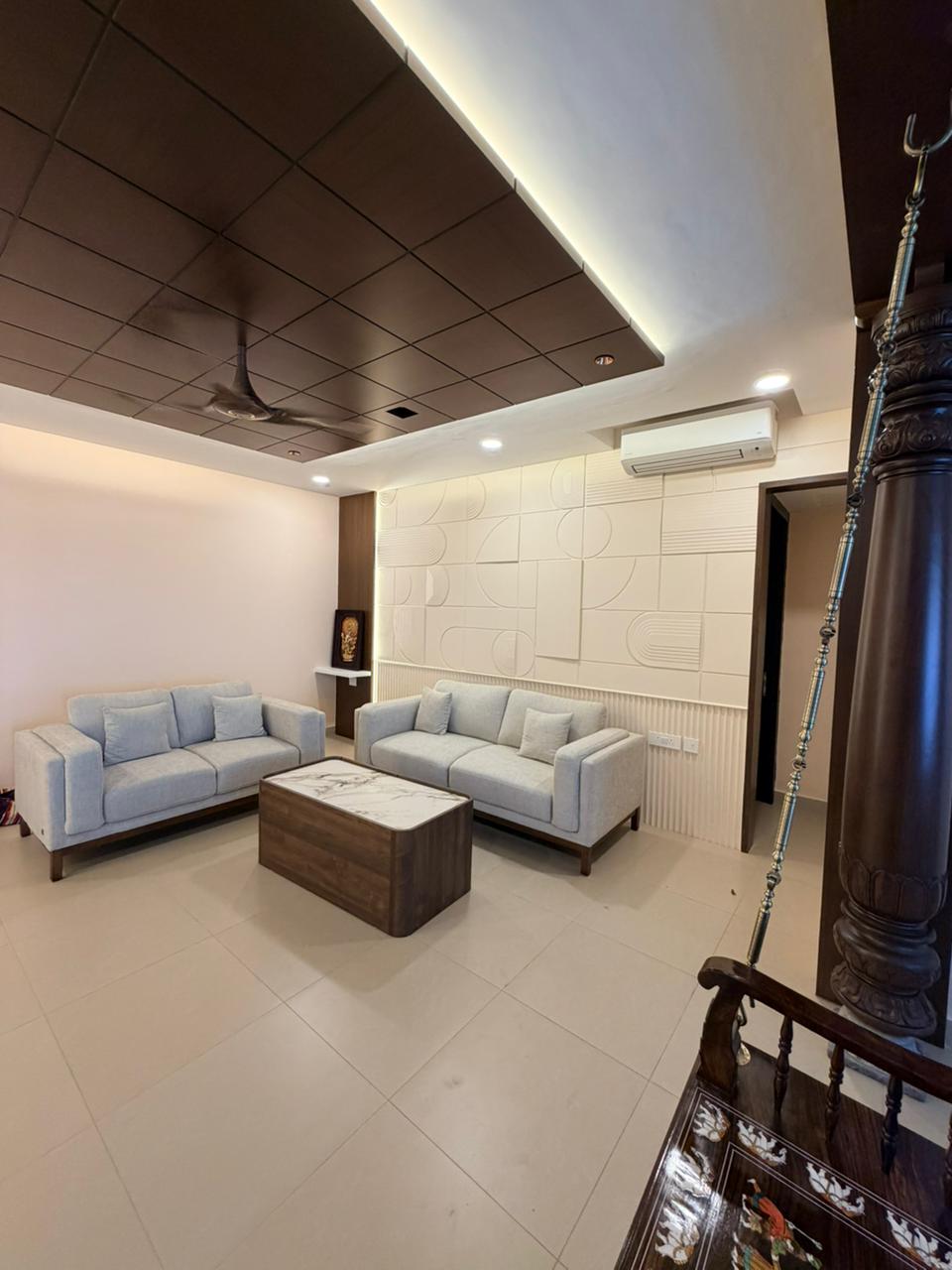 Elegant cream living room interior